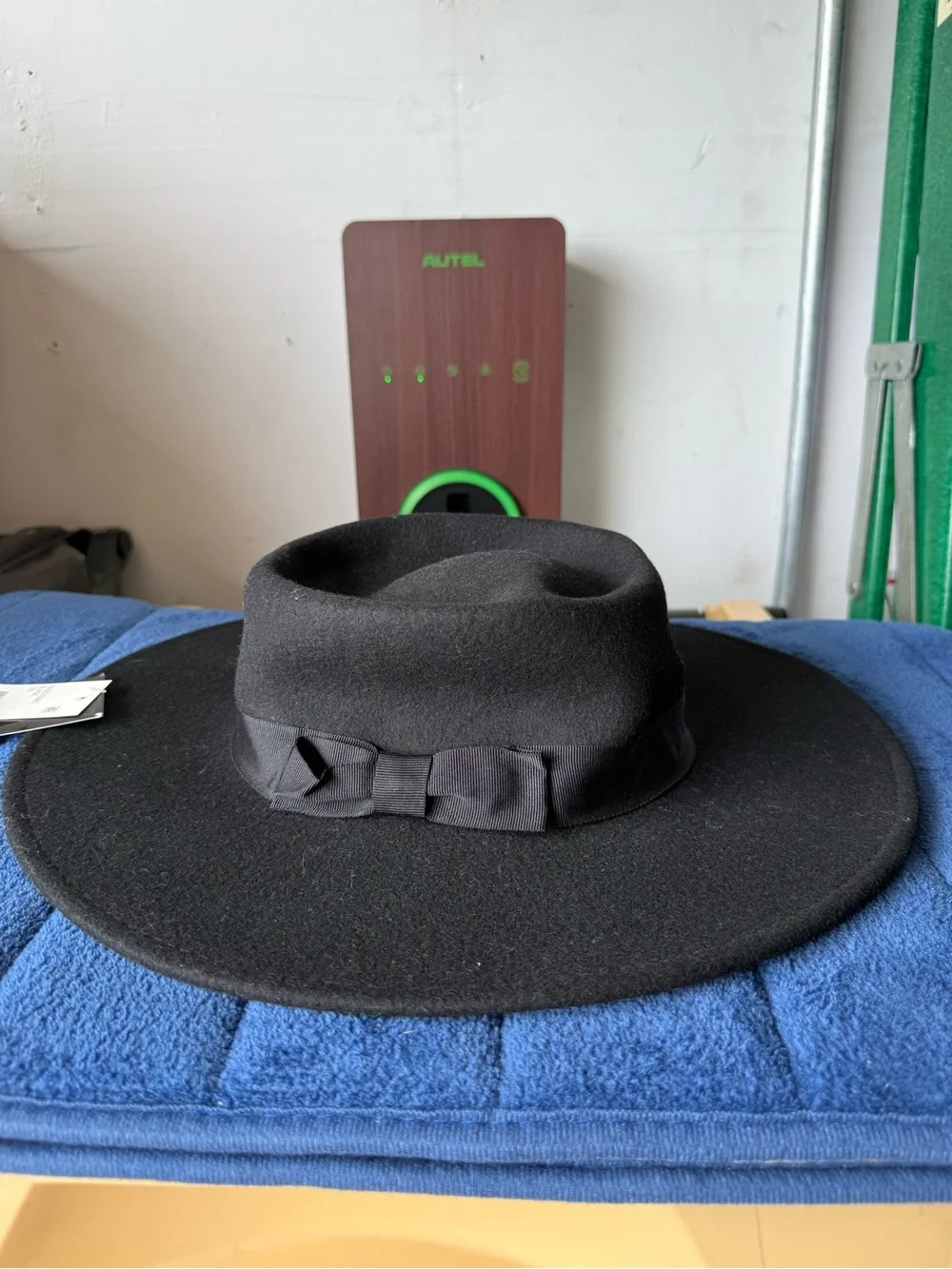 None West 100% Wool Felt Telescope Floppy Hat Black Wide Brim One Size $98 New